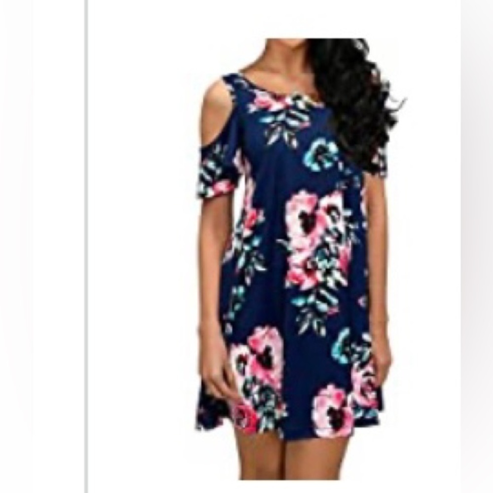 Size XL cold shoulder floral swing dress